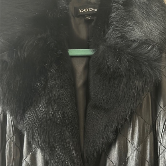 Bebe Black leather Quilted Coat - Picture 4 of 15